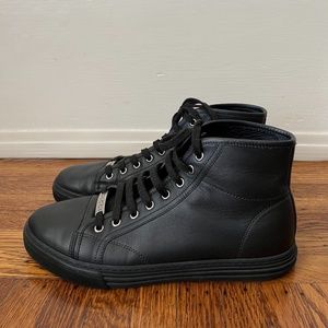 Men's Gucci Black Leather High Tops (Men's 7.5)